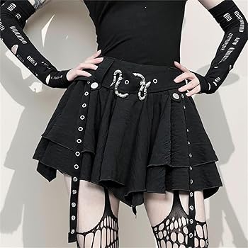 Amazon.com: Inpunktoo Goth A Line Mini Skirt Fairy Y2k High